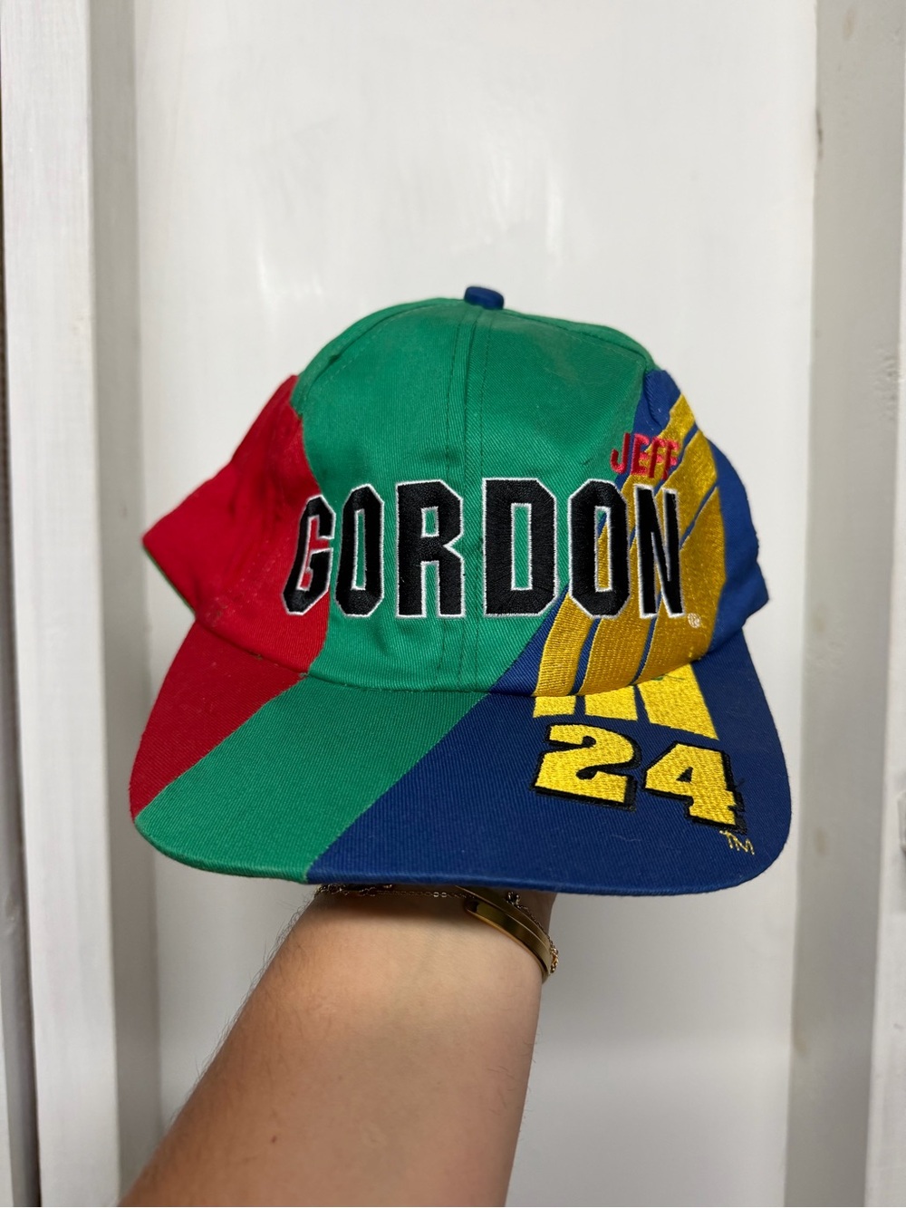 Vintage 90s NASCAR Jeff Gordon Racing SnapBack Hat Multicolor Good Condition